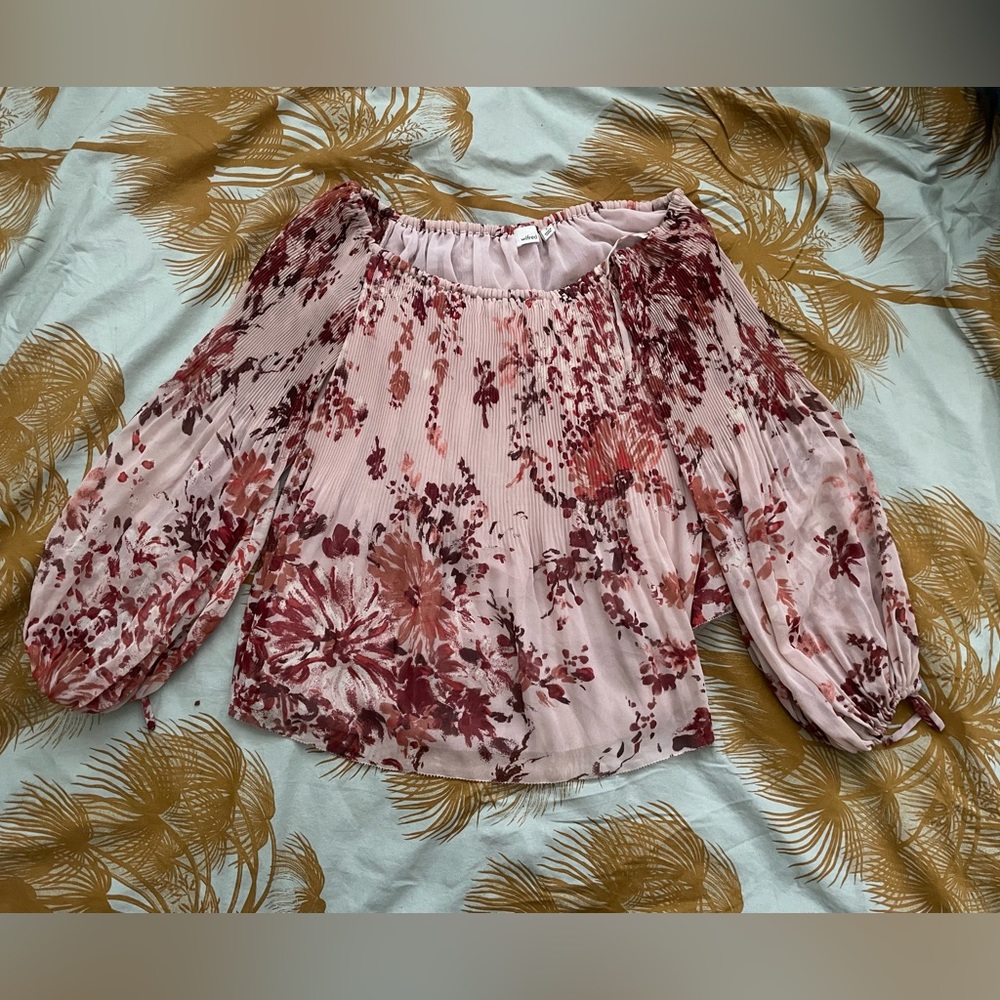 Wilfred floral flowy micropleat talence blouse S